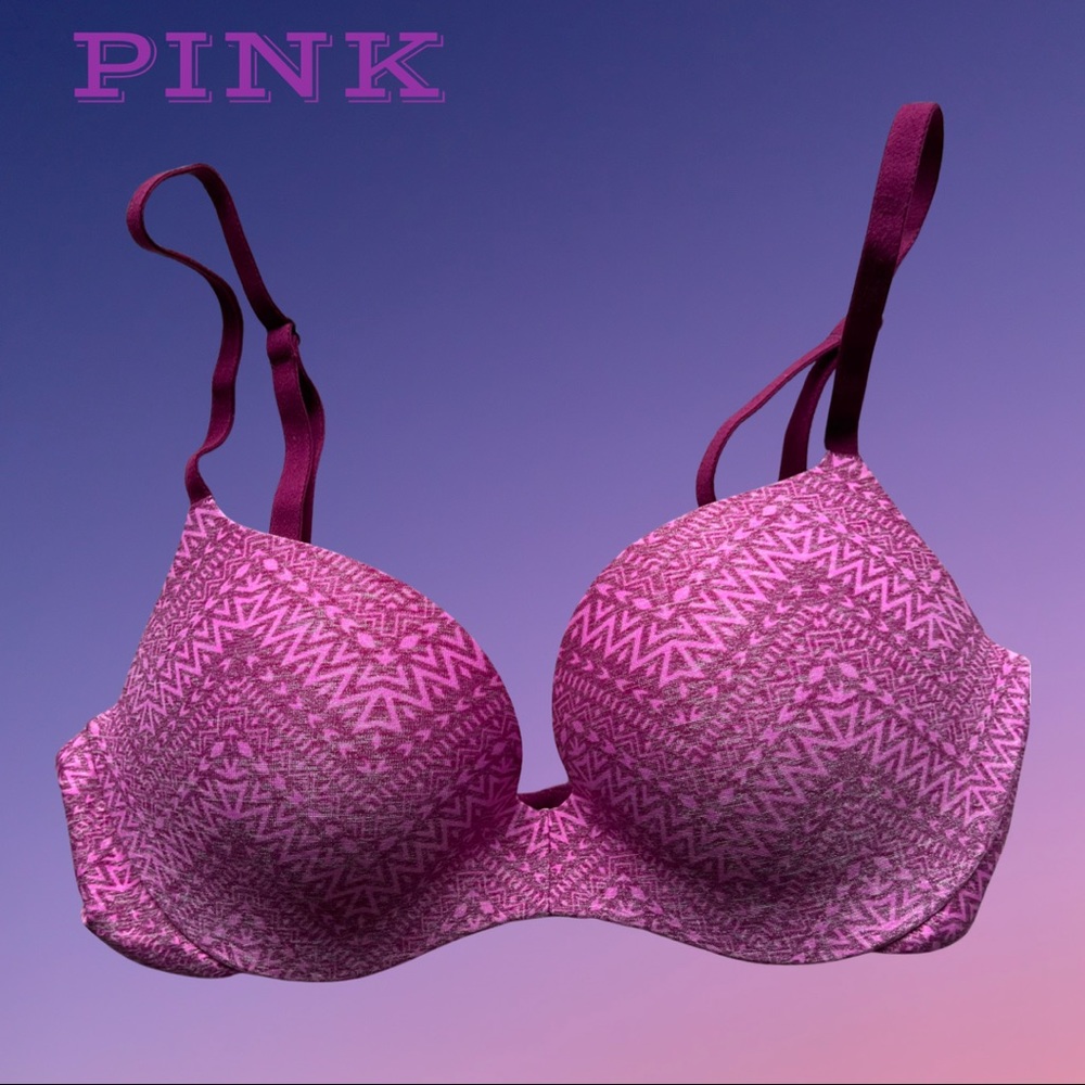 PINK VS mauve/pink padded push up bra-32C